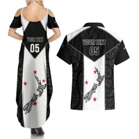 Custom New Zealand Player Rugby Couples Matching Summer Maxi Dress and Hawaiian Shirt World Cup 2023 Maori Pattern LT05 - Polynesian Pride
