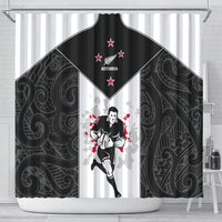 New Zealand Player Rugby Shower Curtain World Cup 2023 Maori Pattern LT05 - Polynesian Pride