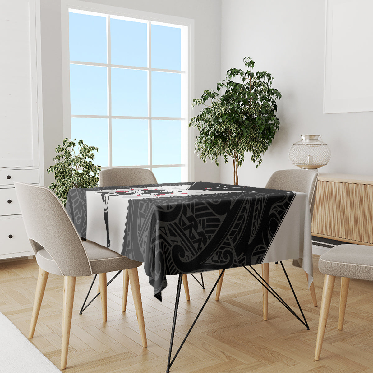 New Zealand Player Rugby Tablecloth World Cup 2023 Maori Pattern LT05 - Polynesian Pride