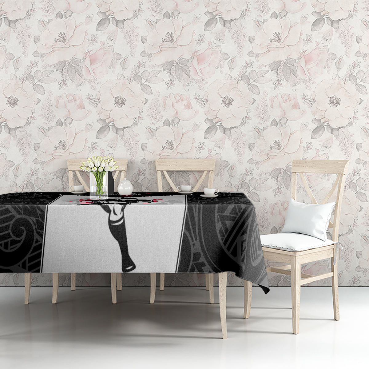 New Zealand Player Rugby Tablecloth World Cup 2023 Maori Pattern LT05 - Polynesian Pride