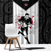 New Zealand Player Rugby Window Curtain World Cup 2023 Maori Pattern LT05 - Polynesian Pride