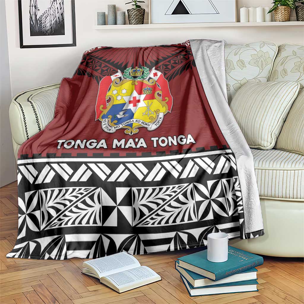 Tonga Constitution Day Blanket Tongan Kupesi Ngatu Pattern LT05 Red - Polynesian Pride