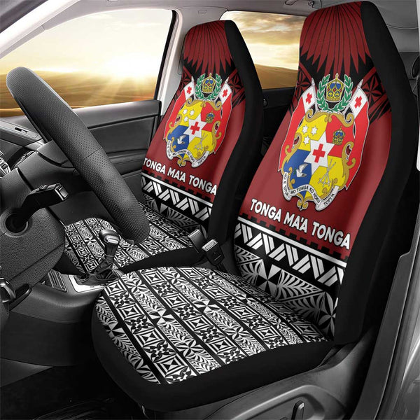 Tonga Pride Car Seat Covers - Tongan Coat Of Arms (White) main image 1