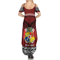 Personalised Tonga Constitution Day Family Matching Summer Maxi Dress and Hawaiian Shirt Tongan Kupesi Ngatu Pattern
