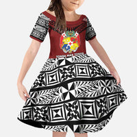Personalised Tonga Constitution Day Family Matching Tank Maxi Dress and Hawaiian Shirt Tongan Kupesi Ngatu Pattern