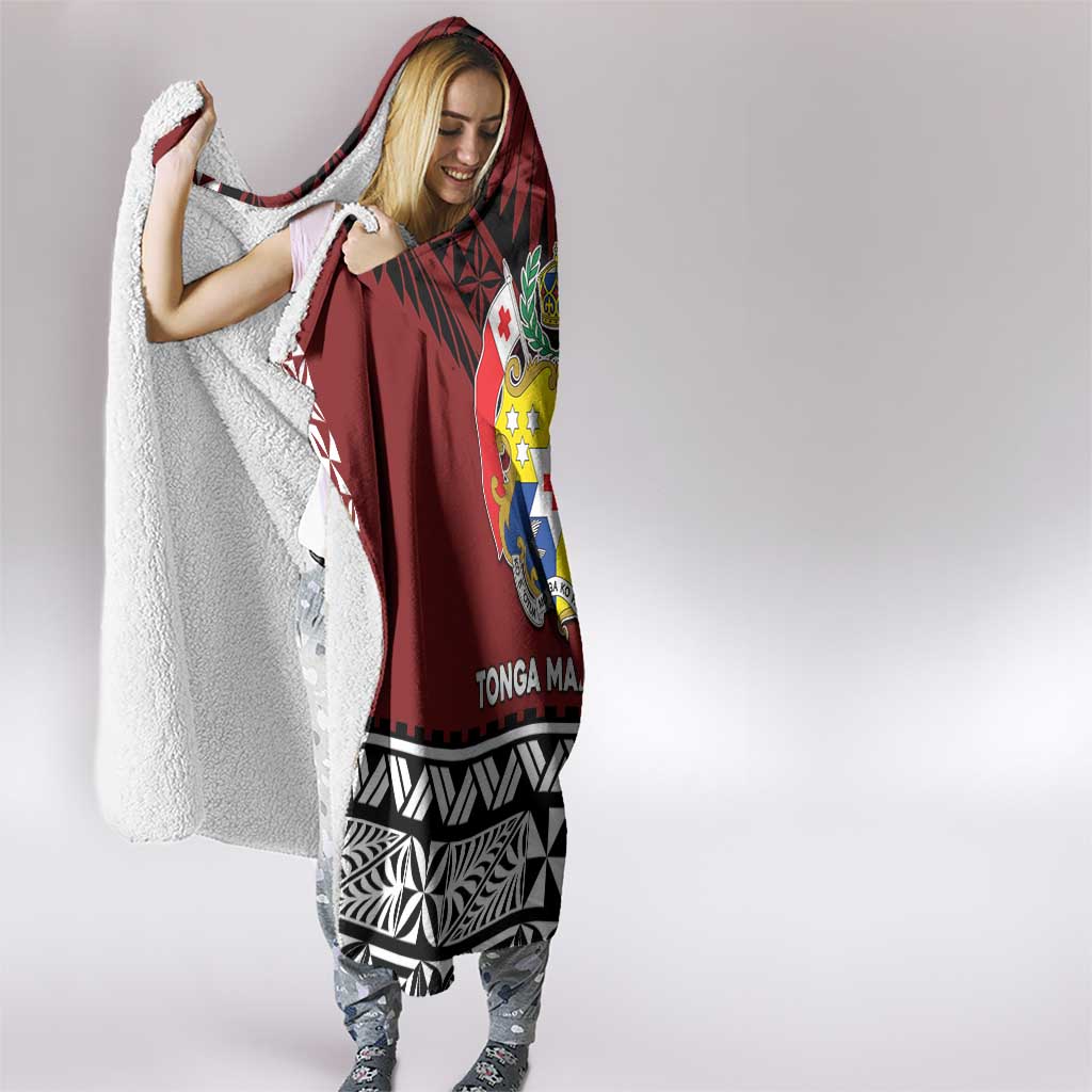 Tonga Constitution Day Hooded Blanket Tongan Kupesi Ngatu Pattern