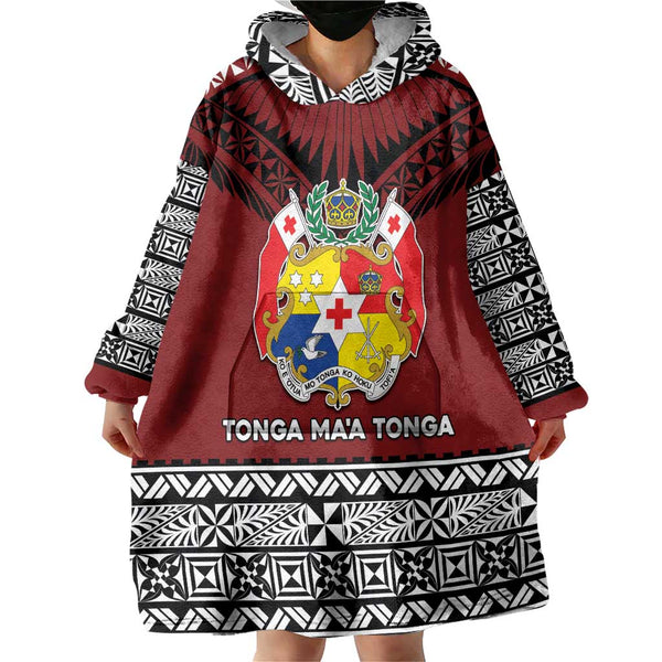 Custom Tonga Hoodie Emancipation Day Kupesi Kahoa Heilala Flower Red LT8