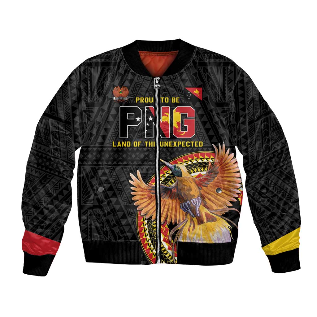 Papua New Guinea Tok Pisin Wik Bomber Jacket Land Of The Unexpected LT05 Unisex Black - Polynesian Pride