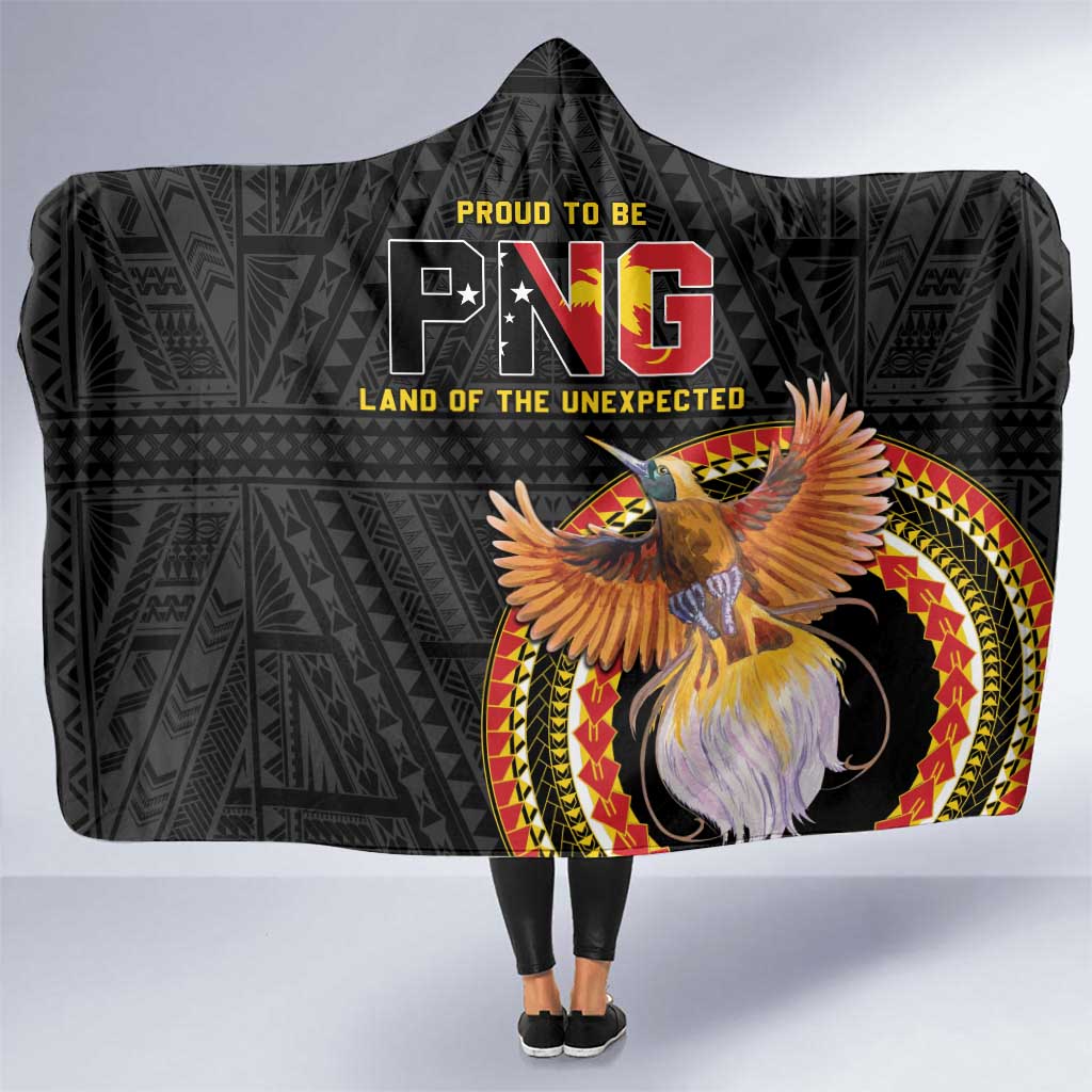 Papua New Guinea Tok Pisin Wik Hooded Blanket Land Of The Unexpected LT05 One Size Black - Polynesian Pride