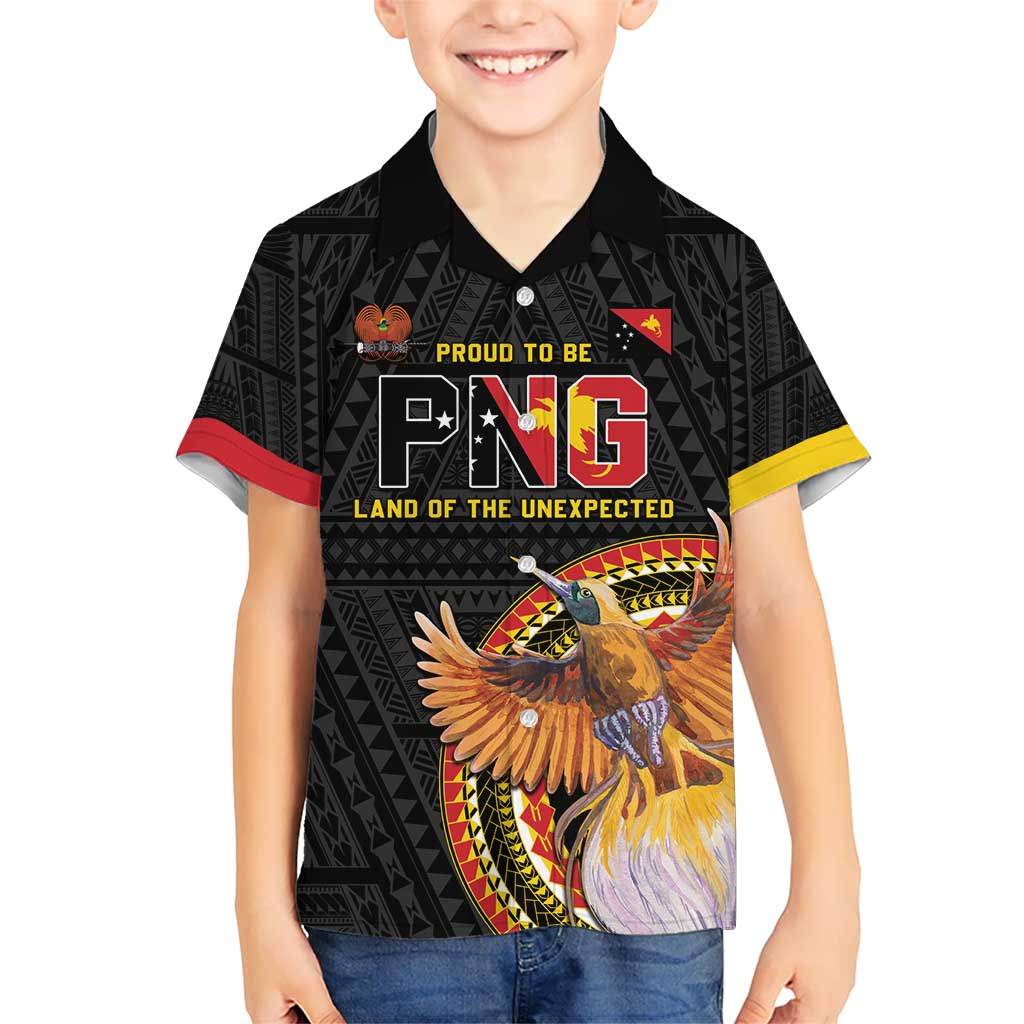 Papua New Guinea Tok Pisin Wik Kid Hawaiian Shirt Land Of The Unexpected LT05 Kid Black - Polynesian Pride