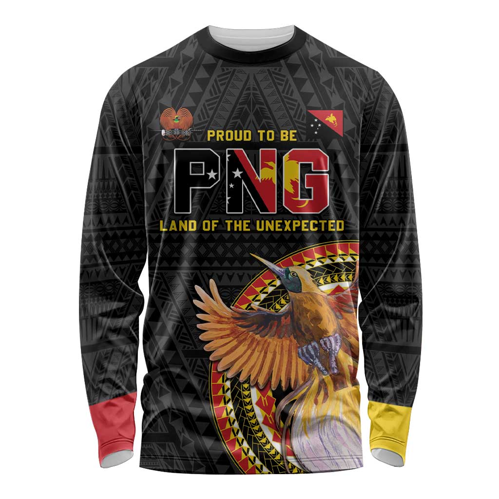 Papua New Guinea Tok Pisin Wik Long Sleeve Shirt Land Of The Unexpected LT05 Unisex Black - Polynesian Pride