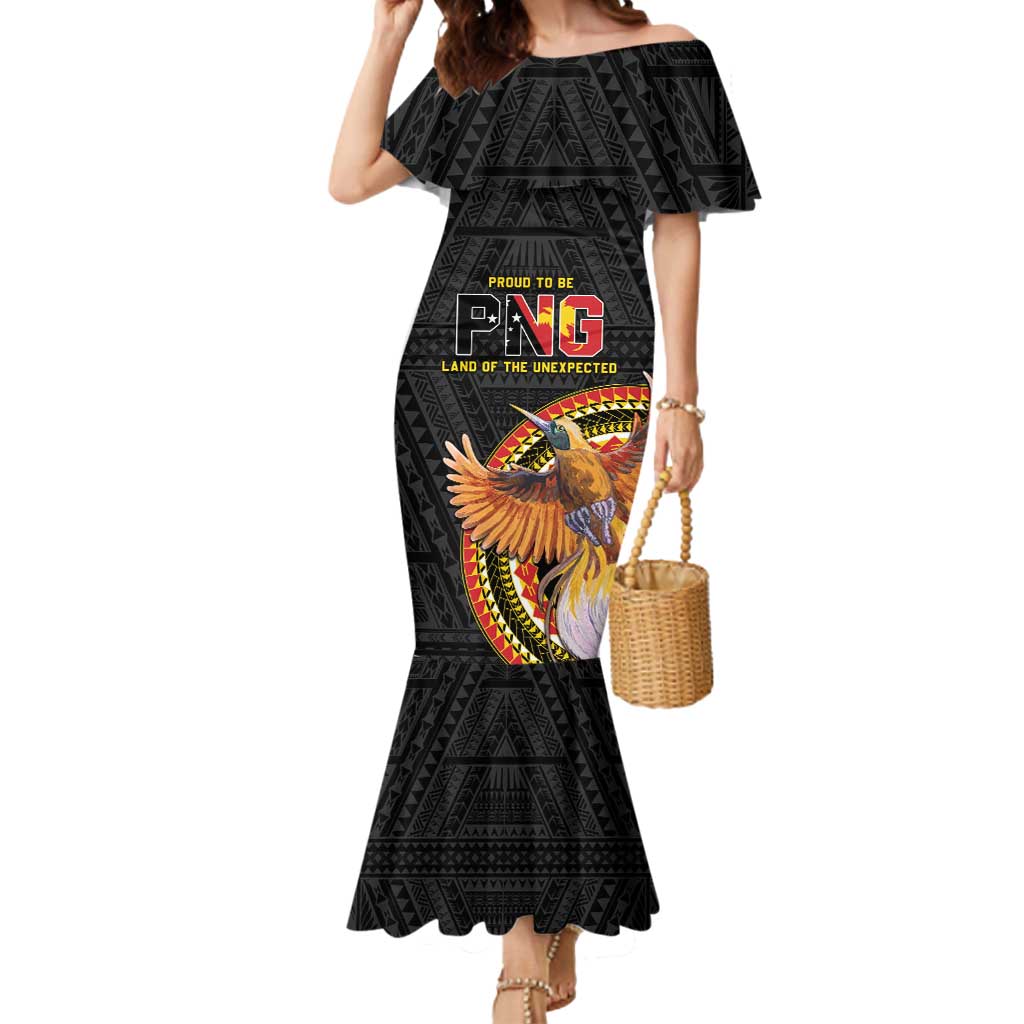 Papua New Guinea Tok Pisin Wik Mermaid Dress Land Of The Unexpected LT05 Women Black - Polynesian Pride