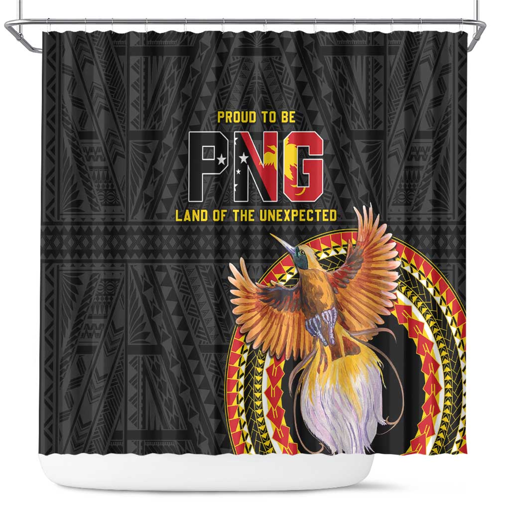 Papua New Guinea Tok Pisin Wik Shower Curtain Land Of The Unexpected LT05 Black - Polynesian Pride