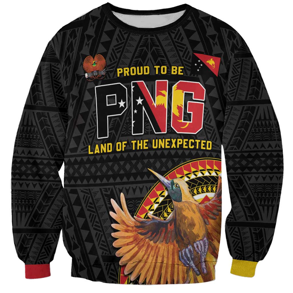 Papua New Guinea Tok Pisin Wik Sweatshirt Land Of The Unexpected LT05 Unisex Black - Polynesian Pride