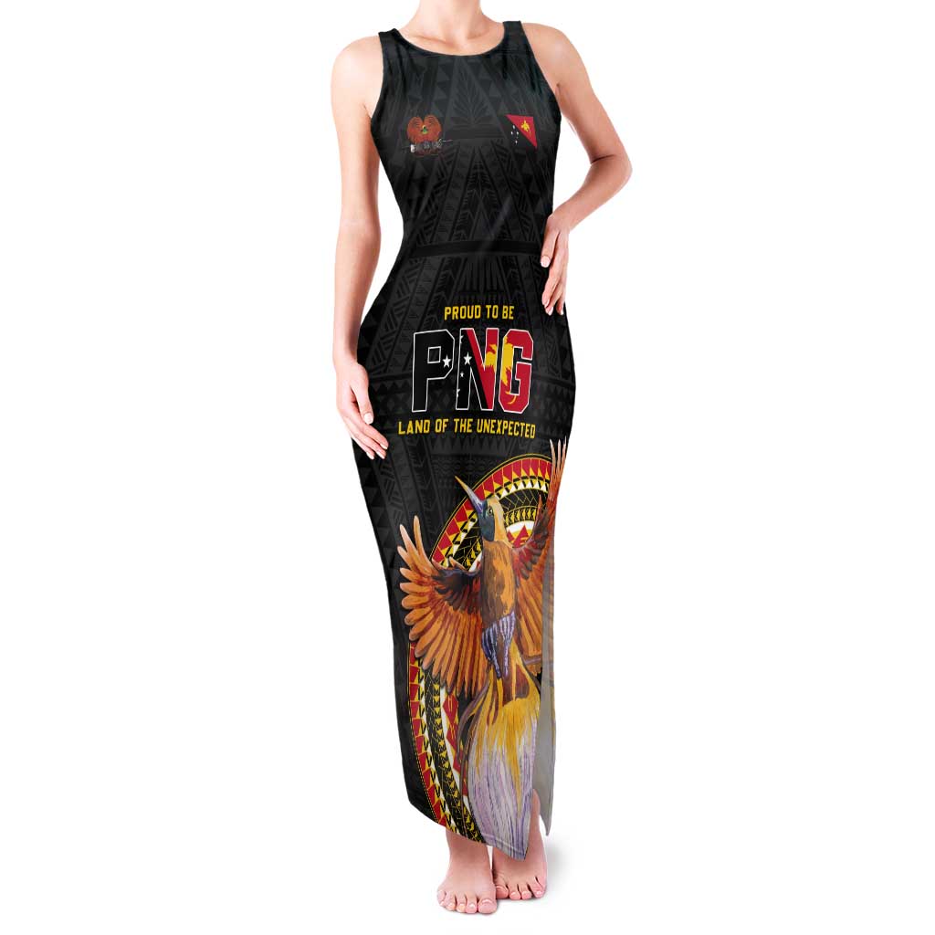 Papua New Guinea Tok Pisin Wik Tank Maxi Dress Land Of The Unexpected LT05 Women Black - Polynesian Pride