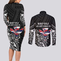 Hawaii November 28th Is My Independence Day Couples Matching Long Sleeve Bodycon Dress and Long Sleeve Button Shirt