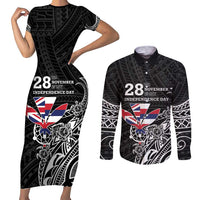 Hawaii November 28th Is My Independence Day Couples Matching Short Sleeve Bodycon Dress and Long Sleeve Button Shirt