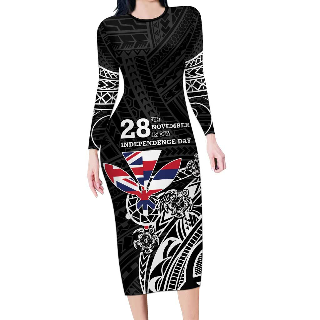 Hawaii November 28th Is My Independence Day Family Matching Long Sleeve Bodycon Dress and Hawaiian Shirt