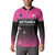 Custom New Zealand Women Cricket Button Sweatshirt Pink Simple Style
