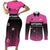 Custom New Zealand Women Cricket Couples Matching Short Sleeve Bodycon Dress and Long Sleeve Button Shirt Pink Simple Style