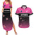 Custom New Zealand Women Cricket Couples Matching Summer Maxi Dress and Hawaiian Shirt Pink Simple Style
