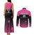 Custom New Zealand Women Cricket Couples Matching Tank Maxi Dress and Long Sleeve Button Shirt Pink Simple Style