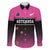 Custom New Zealand Women Cricket Family Matching Long Sleeve Bodycon Dress and Hawaiian Shirt Pink Simple Style