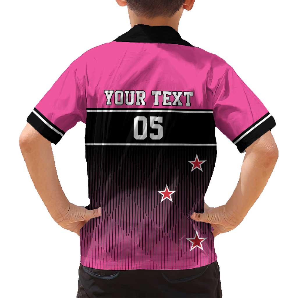 Custom New Zealand Women Cricket Family Matching Tank Maxi Dress and Hawaiian Shirt Pink Simple Style LT05 - Polynesian Pride