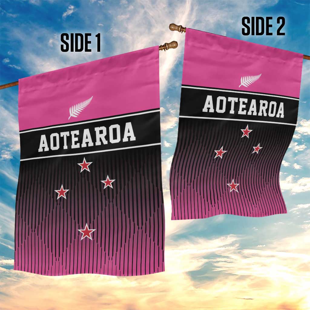 New Zealand Women Cricket Garden Flag Pink Simple Style