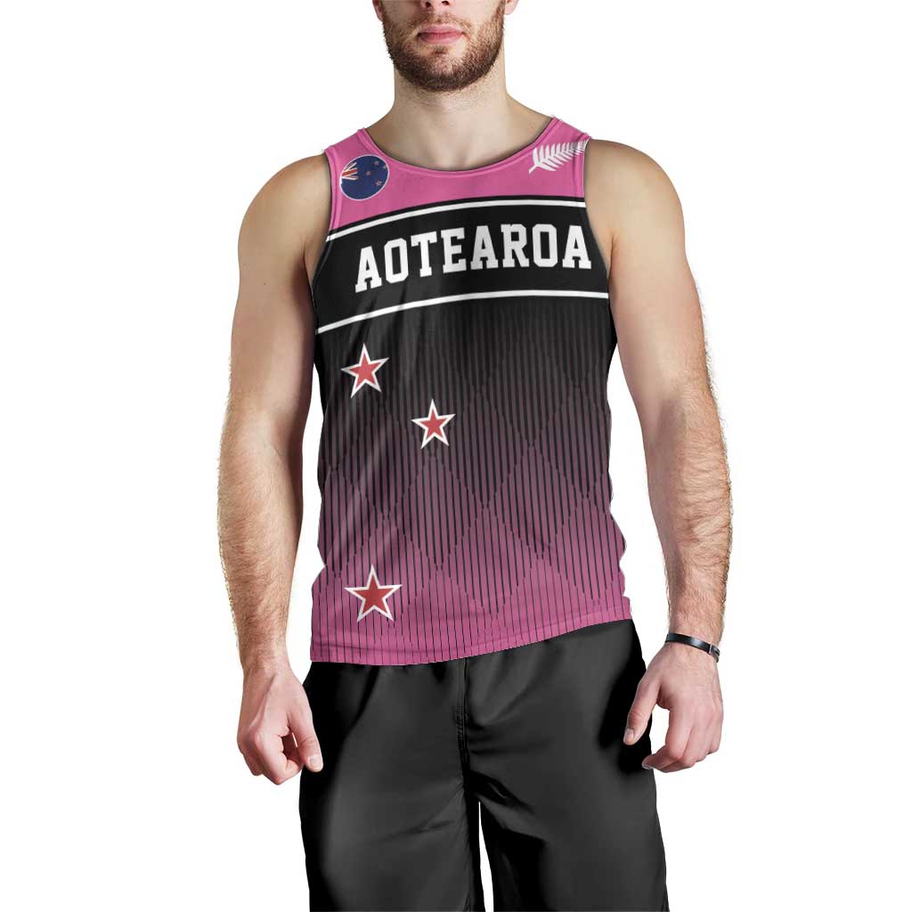 Custom New Zealand Women Cricket Men Tank Top Pink Simple Style
