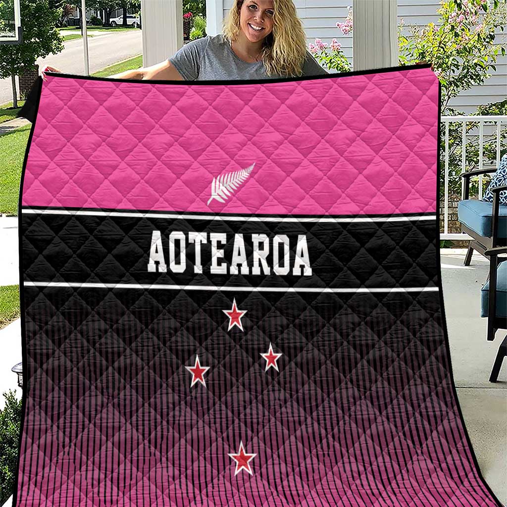 New Zealand Women Cricket Quilt Pink Simple Style LT05 Pink - Polynesian Pride