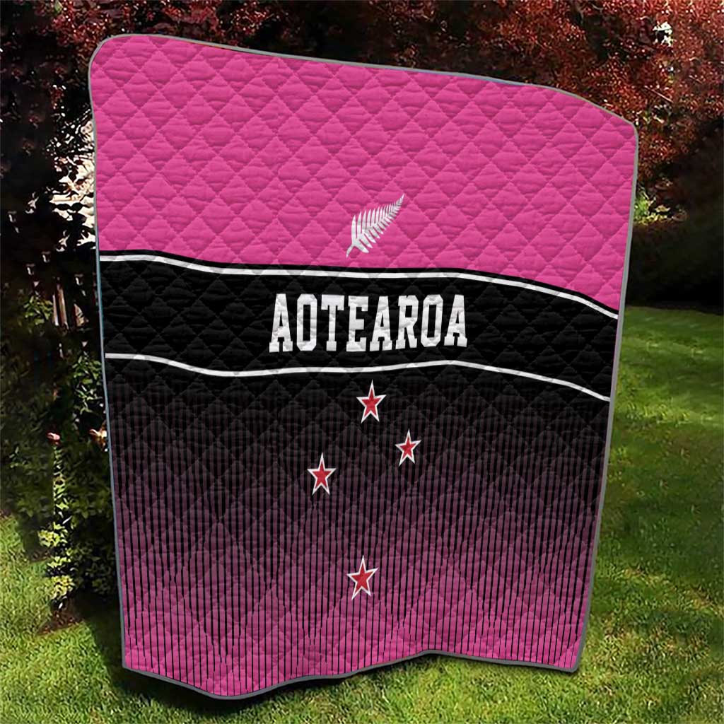 New Zealand Women Cricket Quilt Pink Simple Style