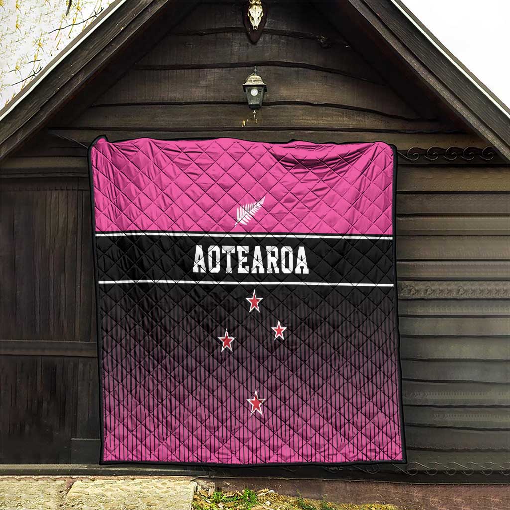 New Zealand Women Cricket Quilt Pink Simple Style
