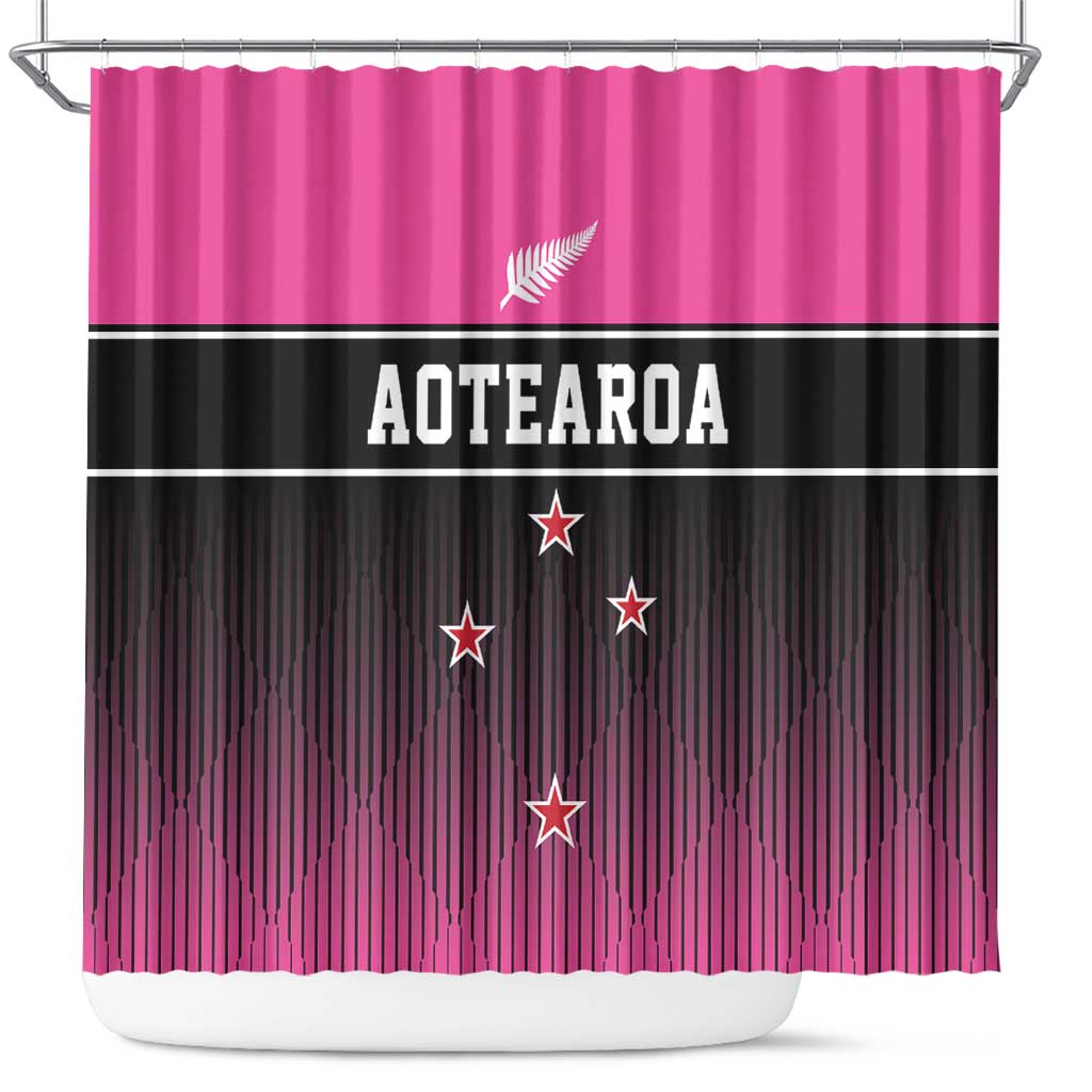 New Zealand Women Cricket Shower Curtain Pink Simple Style LT05 Pink - Polynesian Pride