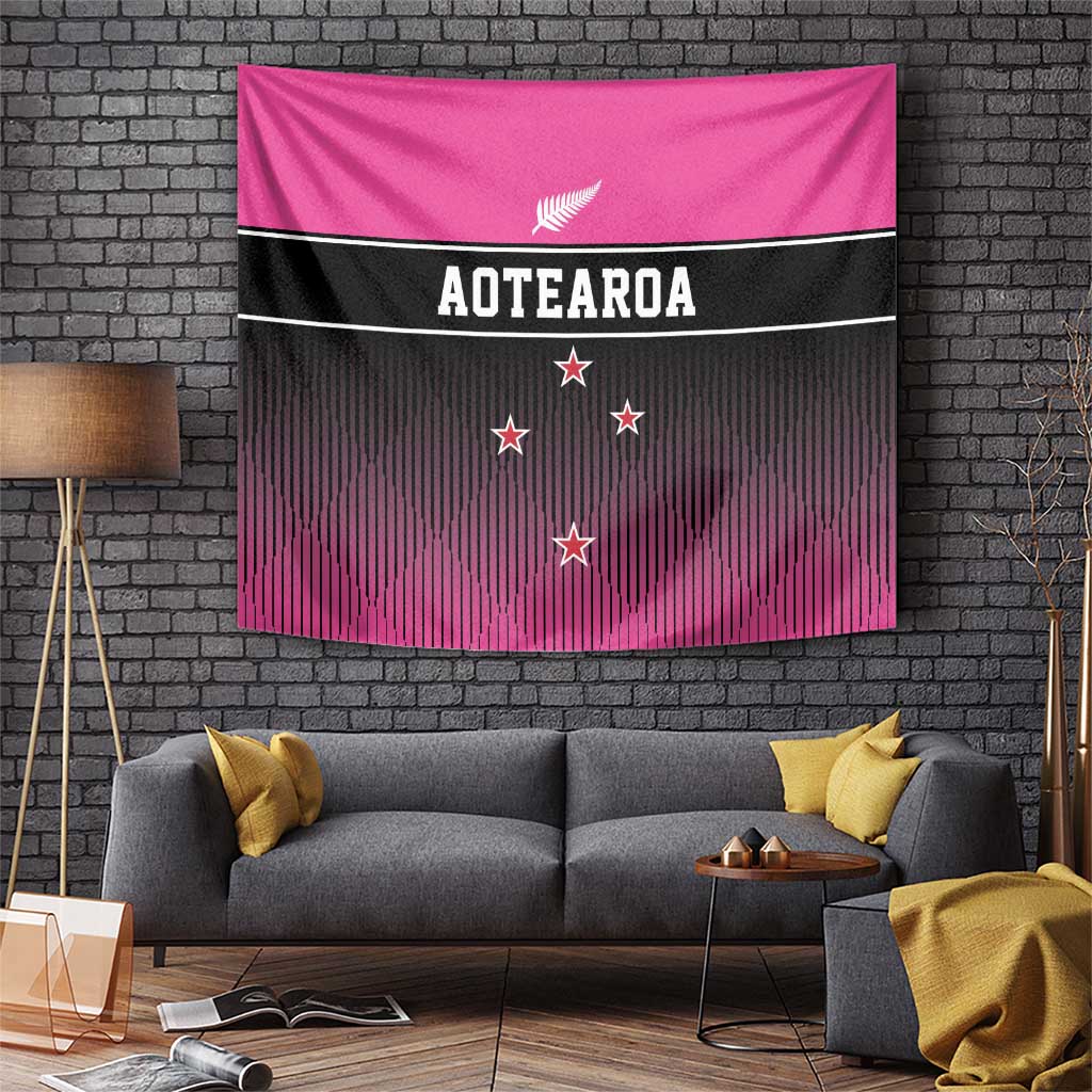 New Zealand Women Cricket Tapestry Pink Simple Style LT05 Pink - Polynesian Pride