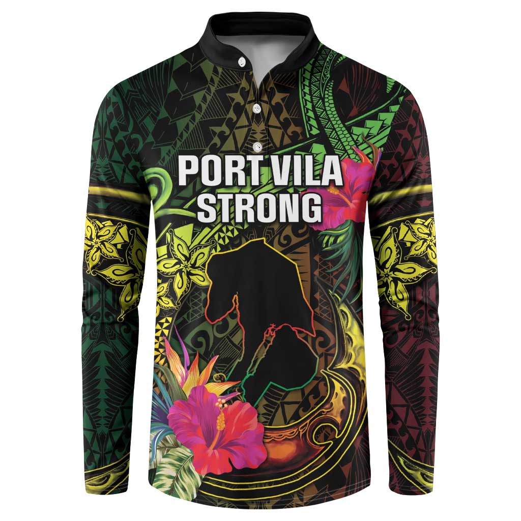 Vanuatu Button Sweatshirt Be Strong Pray For Port Vila