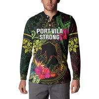 Vanuatu Button Sweatshirt Be Strong Pray For Port Vila