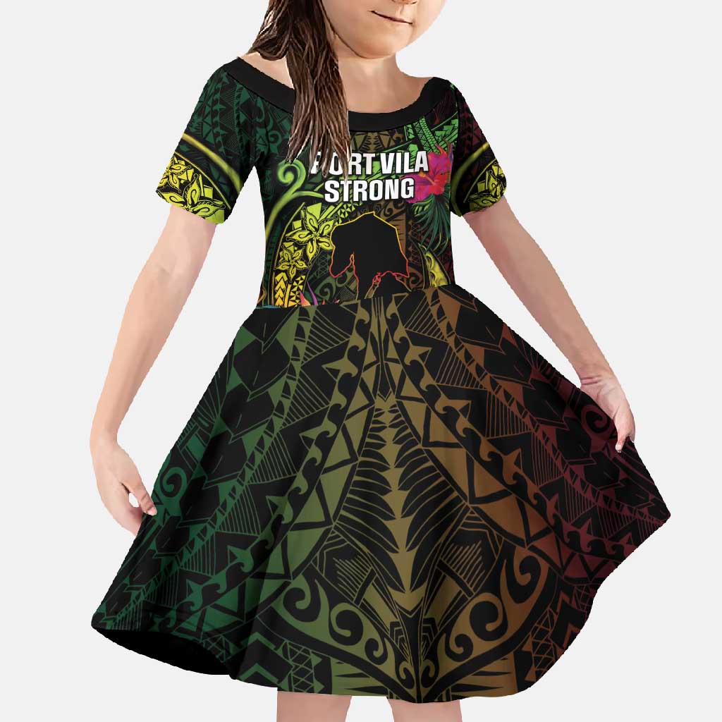 Vanuatu Family Matching Mermaid Dress and Hawaiian Shirt Be Strong Pray For Port Vila