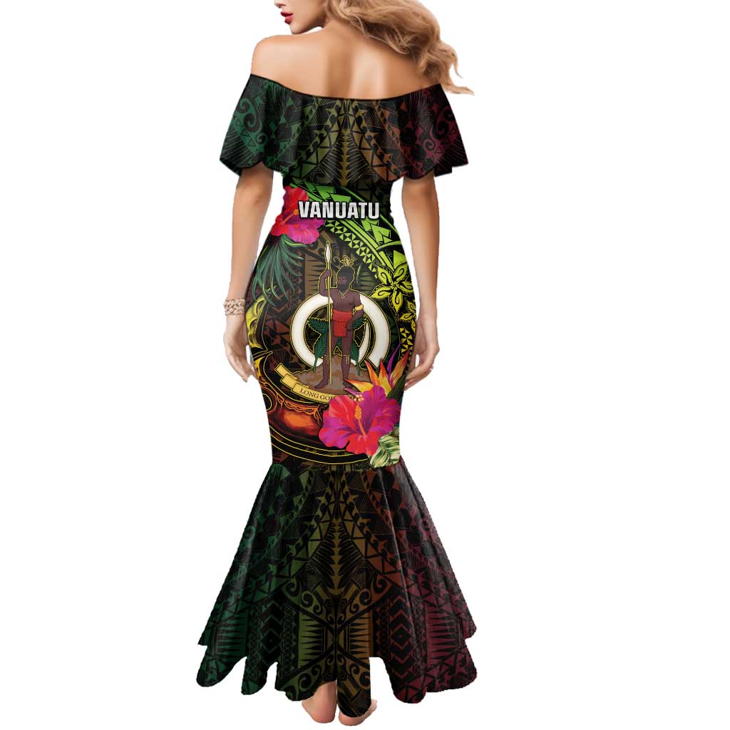 Vanuatu Family Matching Mermaid Dress and Hawaiian Shirt Be Strong Pray For Port Vila