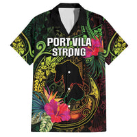 Vanuatu Family Matching Tank Maxi Dress and Hawaiian Shirt Be Strong Pray For Port Vila LT05 Dad's Shirt - Short Sleeve Black - Polynesian Pride