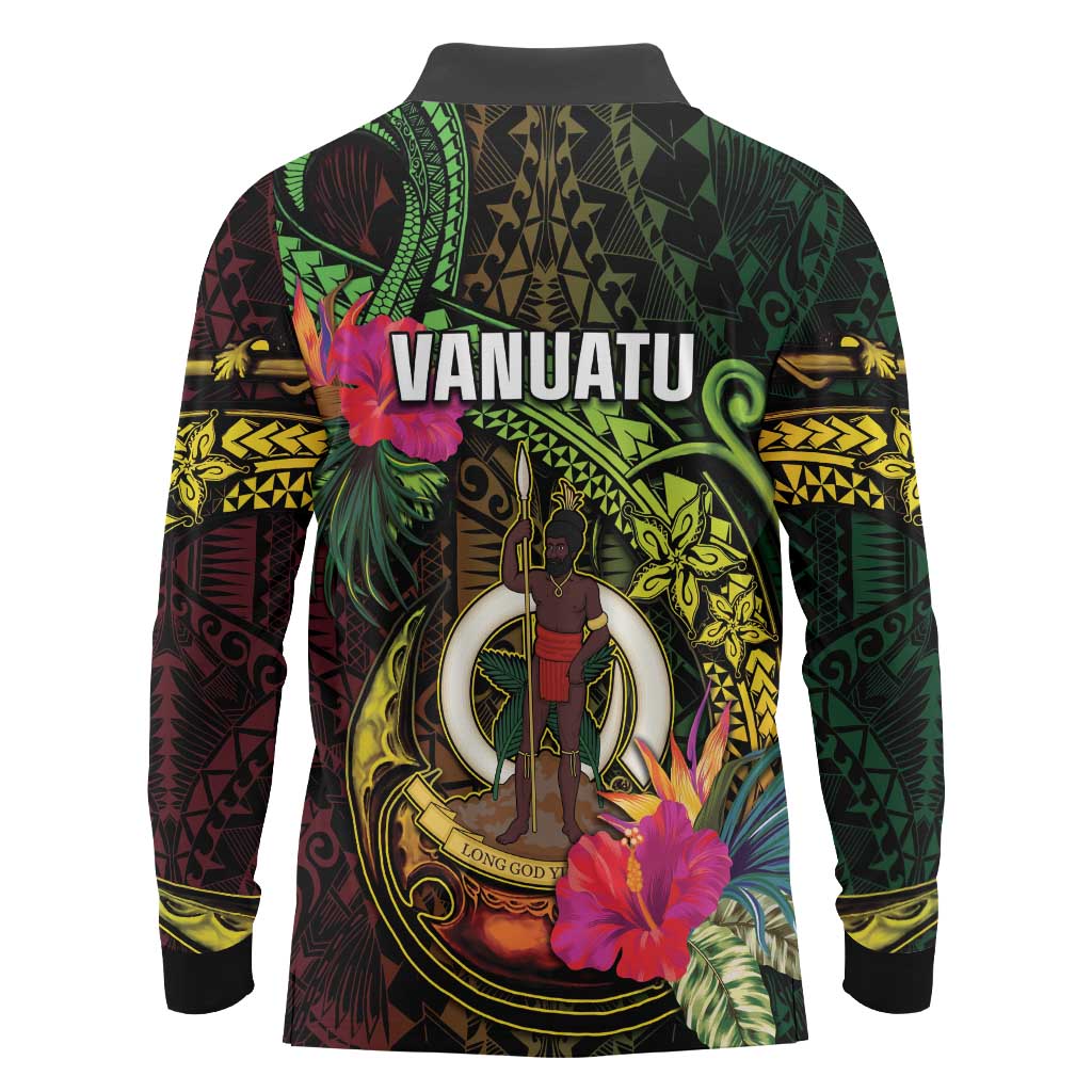 Vanuatu Long Sleeve Polo Shirt Be Strong Pray For Port Vila