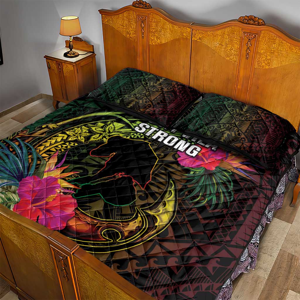 Vanuatu Quilt Bed Set Be Strong Pray For Port Vila