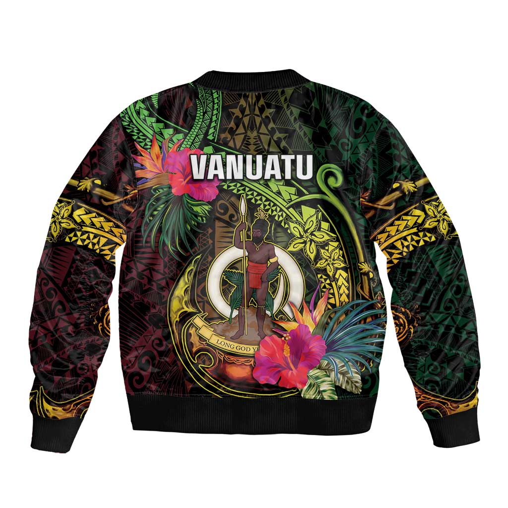 Vanuatu Sleeve Zip Bomber Jacket Be Strong Pray For Port Vila