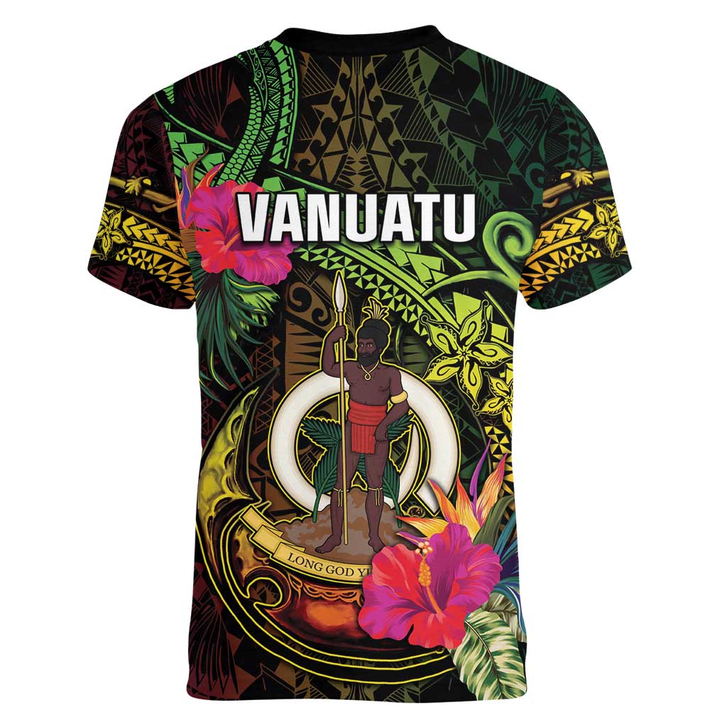 Vanuatu Women V-Neck T-Shirt Be Strong Pray For Port Vila