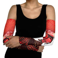 Hawaii and Japan Together Arm Sleeves Polynesian Art Tattoo With Cranes And Sakura - Polynesian Pride