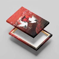 Hawaii and Japan Together Canvas Wall Art Polynesian Art Tattoo With Cranes And Sakura - Polynesian Pride