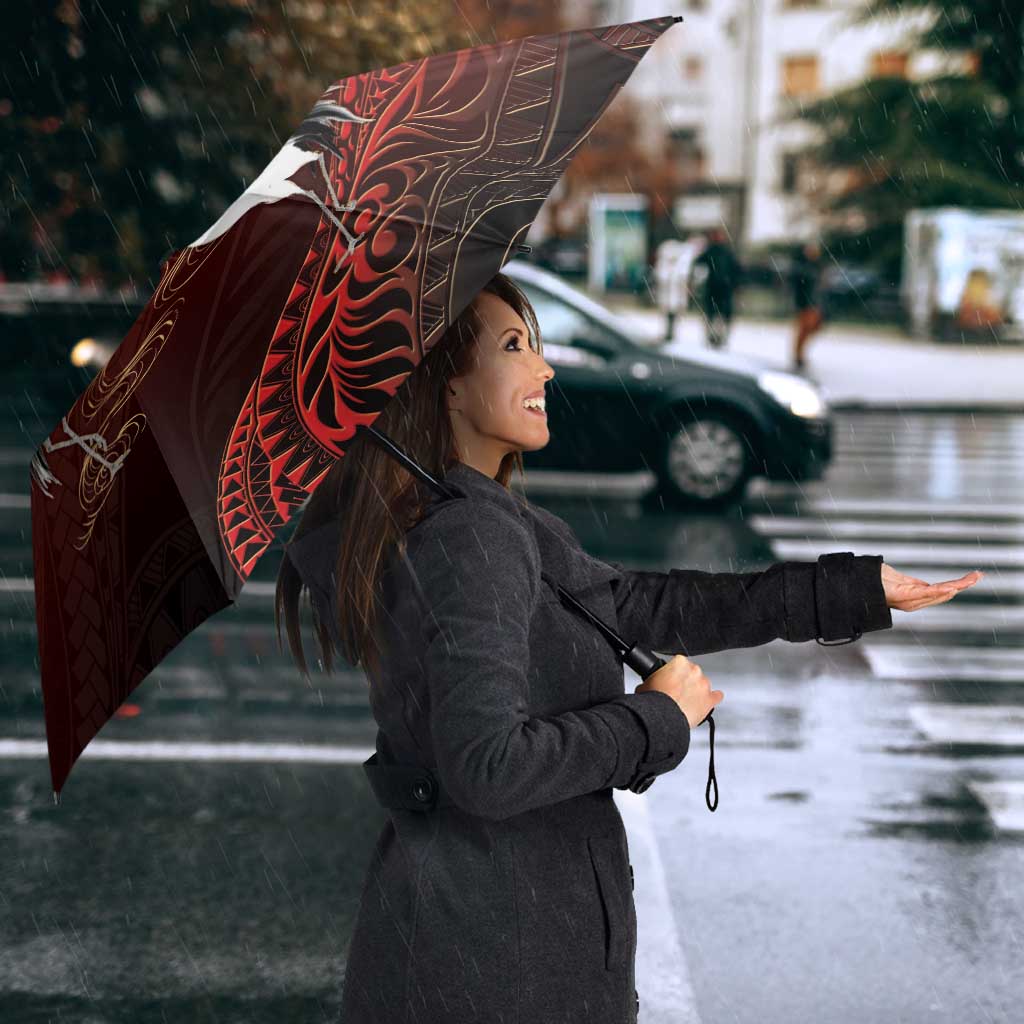 Hawaii and Japan Together Umbrella Polynesian Art Tattoo With Cranes And Sakura - Polynesian Pride