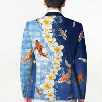 Hawaii And Japan Blazer Plumeria Lei With Koi Fish Blue - Polynesian Pride