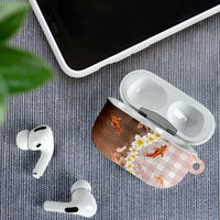Hawaii And Japan AirPods Case Plumeria Lei With Koi Fish Beige - Polynesian Pride