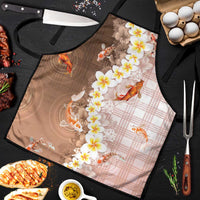 Hawaii And Japan Apron Plumeria Lei With Koi Fish Beige - Polynesian Pride